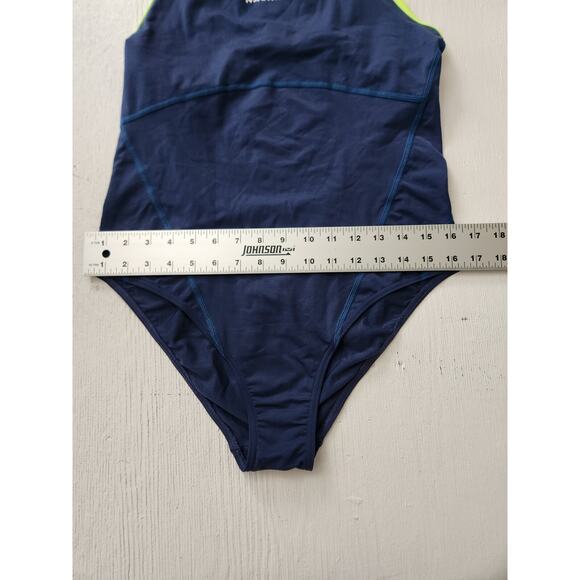 Nabaiji Women Large One Piece Navy Open Back Swimwear - Picture 7 of 11